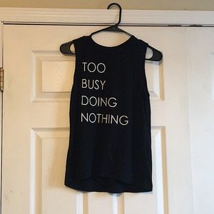 Women’s tank top with graphic design.